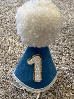 Blue 1st Birthday Party Hat